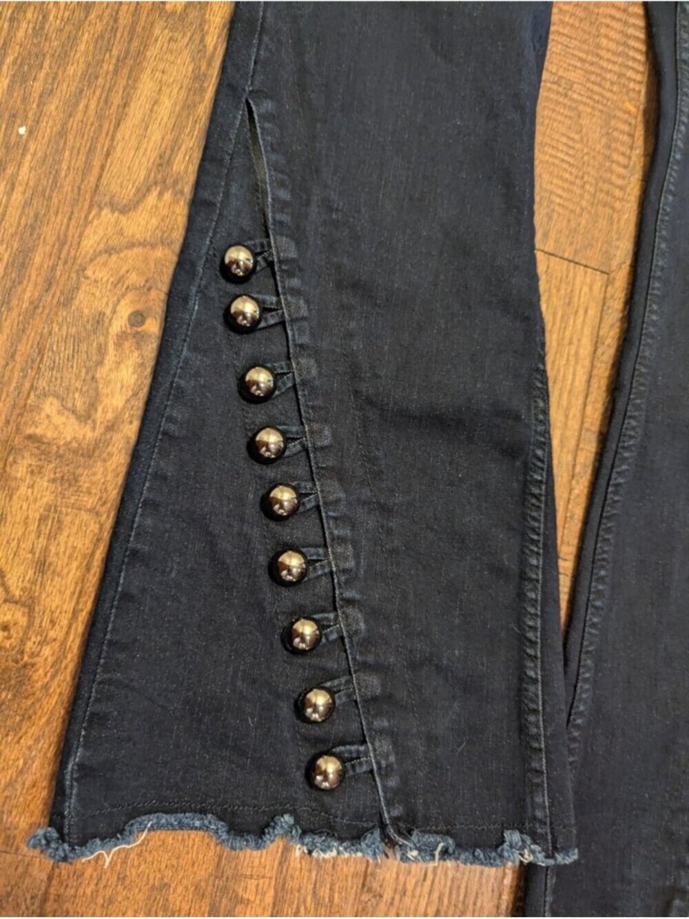 Y2K Cowgirl tuff Co Vintage jeans With Ultra Flare & Silver Button Details Sz 34 - Picture 3 of 8
